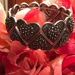 Sterling bronze hearts bracelet